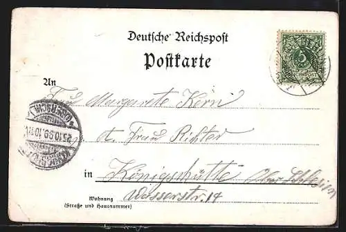 Lithographie Berlin, Janowitzbrücke, Kaiser Wilhelm Gedächtniskirche, Alexanderplatz