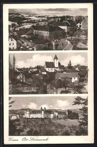 AK Vorau, Ortsansicht aus der Vogelschau