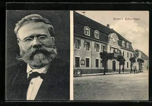 AK Stavenhagen i. M., An Reuter`s Geburtshaus