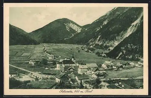 AK Scharnitz, Blick auf den Ort im Tal