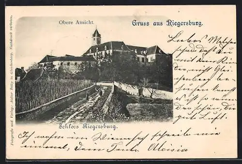 AK Riegersburg, Obere Ansicht des Schlosses