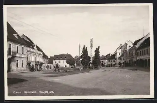 AK Gnas /Steiermark, Denkmal am Hauptplatz