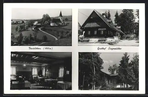 AK Trahütten, Gasthof Sagmeister, Ortsansicht