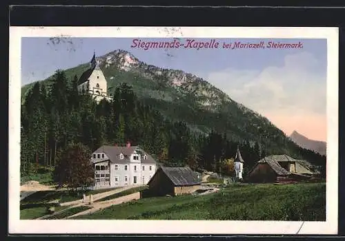 AK Mariazell /Steiermark, Ortsansicht mit der Siegmunds-Kapelle