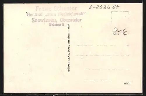 AK Seewiesen, Ortsansicht mit der Kirche im Bergidyll