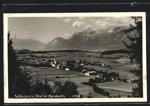 AK Tulfes /Tirol, Gesamtansicht mit der Nordkette