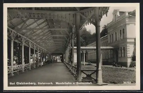 AK Bad Gleichenberg, Wandelbahn u. Badeanstalt