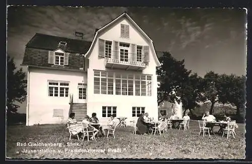 AK Bad Gleichenberg /Stmk., Jausenstation und Gasthaus Prassl, Gäste im Garten