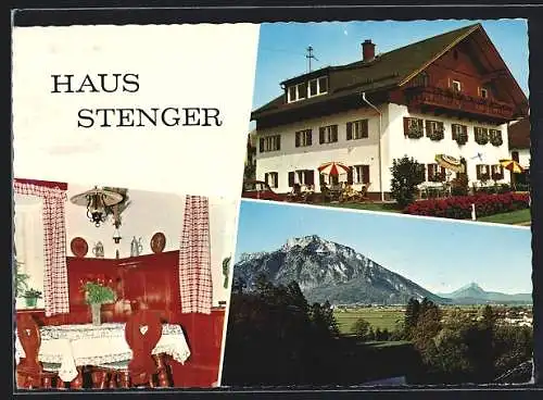 AK Anif /Salzburg, Die Pension Haus Stenger mit Innenansicht