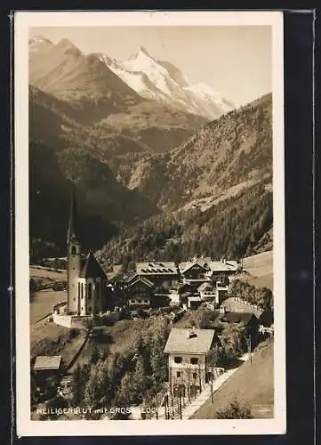 AK Heiligenblut /Kärnten, Ortsansicht mit dem Grossglockner