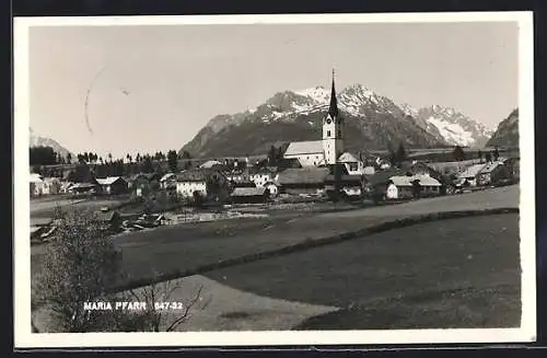 AK Maria Pfarr, Gesamtansicht gegen die Berge