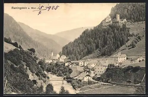 AK Ramingstein a. Mur, Ortsansicht mit Bergpanorama
