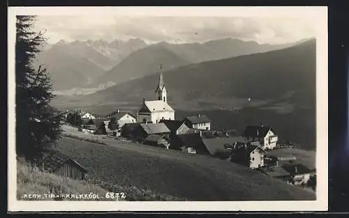 AK Reith, Teilansicht mit Kirche und Kalkkögl