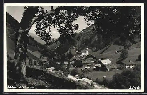 AK Sellrain, Blick vom Berg über den Ort