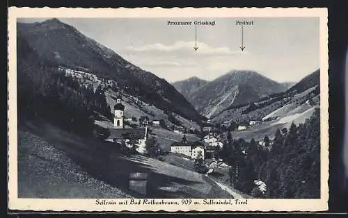 AK Bad Rothenbrunn /Sellrain, Ortsansicht mit Praxmarer Grieskogl und Freihut