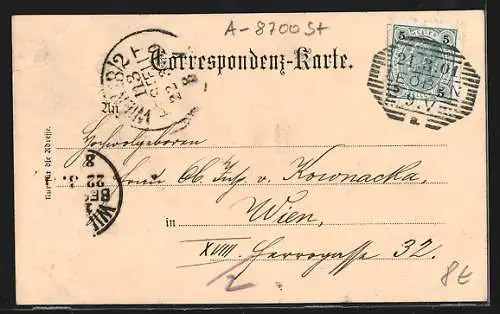 AK Leoben, Hauptplatz mit Uhrturm