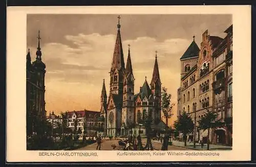 AK Berlin-Charlottenburg, Kurfürstendamm mit Gedächtniskirche