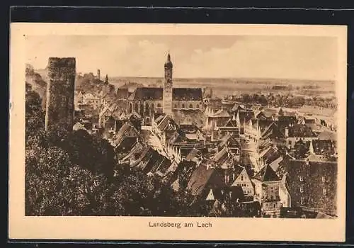 AK Landsberg / Lech, Teilansicht mit Stadtpfarrkirche