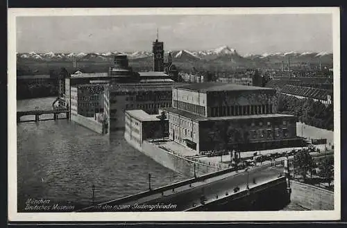 AK München, Deutsches Museum mit den neuen Studiengebäuden