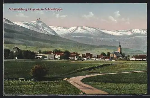 AK Schmiedeberg, Totalansicht mit der Schneekoppe