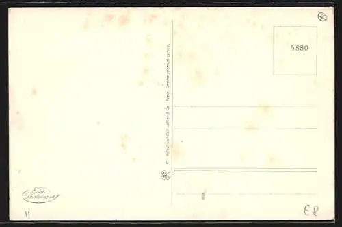 Künstler-AK Warmbrunn i. Rsgb., Totalansicht aus der Ferne