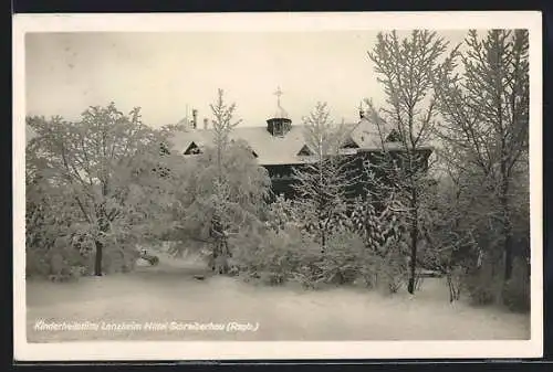 AK Mittel-Schreiberhau i. Rsgb., Kinderheilstätte Lenzheim im Winter