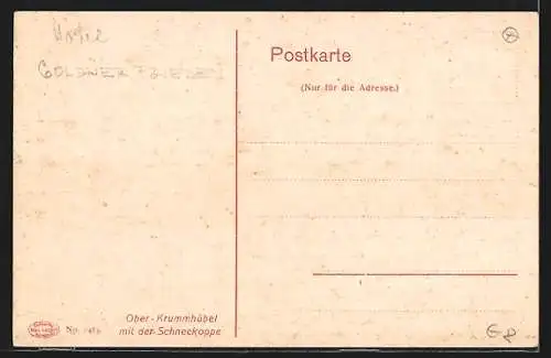 AK Ober-Krummhübel, Ortsansicht mit der Schneekoppe