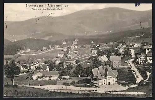 AK Brückenberg i. Rsgb., Blick von der Perlewitz-Bank