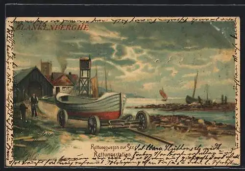 Lithographie Rettungswesen zur See, Halt gegen das Licht: Vollmond