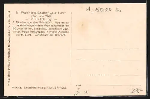 AK Salzburg, M. Waldhör`s Gasthof