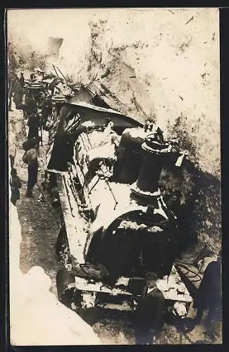 Foto-AK Hieflau, Eisenbahnkatastrophe im Jahr 1924