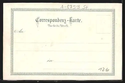 Lithographie Trofaiach, Schloss Mell, Wasserfall, Ortsansicht