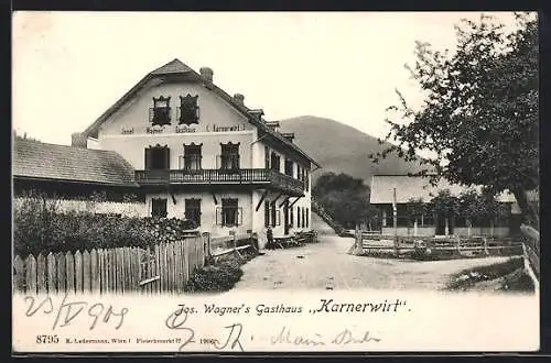 AK Muggendorf N.-Oe., Jos. Wagner`s Gasthaus Karnerwirt