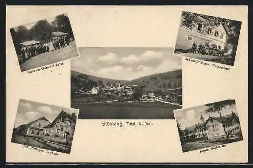 AK Stössing /N.-Oest., Gasthaus Joh. Hittinger, Kloster Hochstrass, Ortsansicht