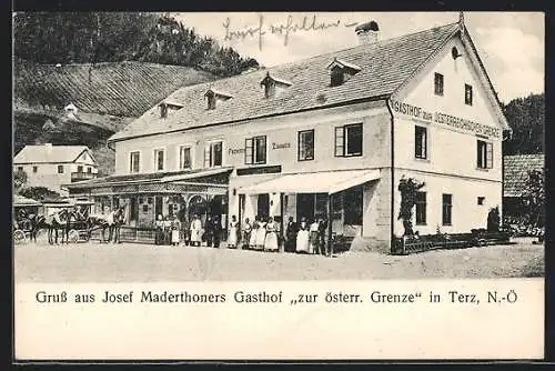 AK St. Aegyd am Neuwalde, Terz, Josef Maderthoners Gasthof zur österr. Grenze