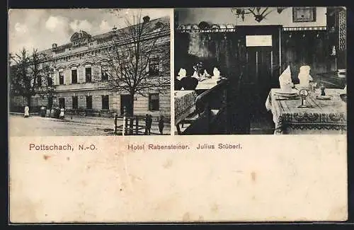 AK Pottschach /N.-Ö., Hotel Rabensteiner v. Julius Stüberl