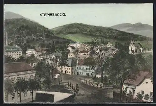 AK Steinabrückl, Ortsansicht mit Kirche