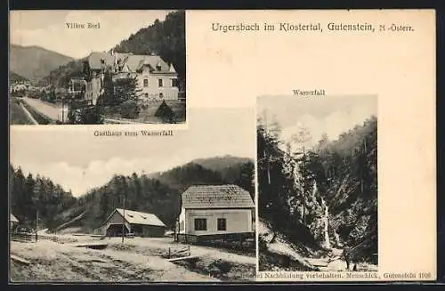 AK Gutenstein /N.-Oe., Urgersbach, Villeu Berl, Gasthaus zum Wasserfall