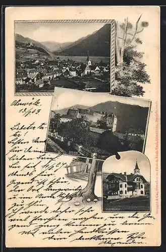 AK Oberwölz, Villa Baumer, Schloss Rothenfels, Totalansicht