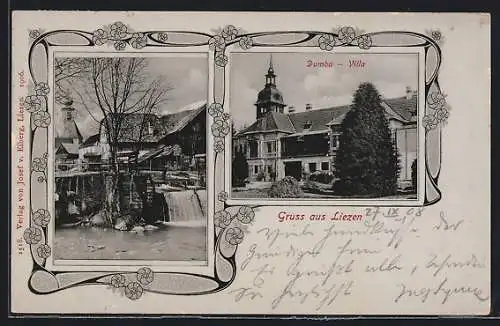 AK Liezen, Hotel-Pension Dumba-Villa, Ortspartie am Wasser