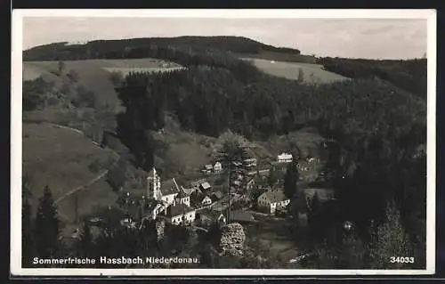 AK Hassbach, Ortsansicht aus der Vogelschau