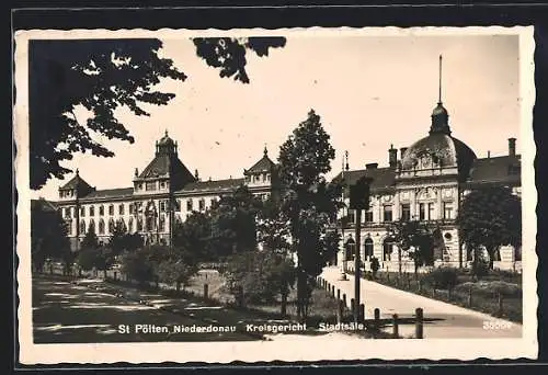 AK St. Pölten, Blick auf Kreisgericht und Stadtsäle