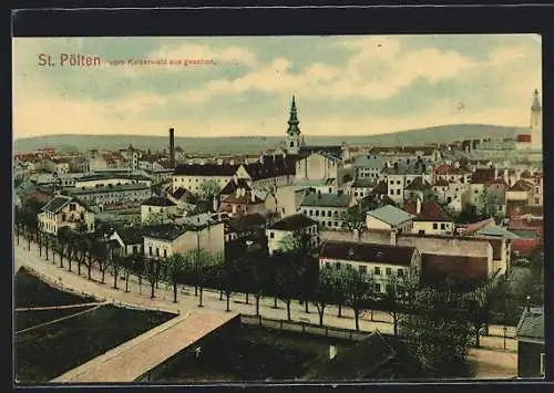AK St. Pölten, Ortsansicht vom Kaiserwald gesehen