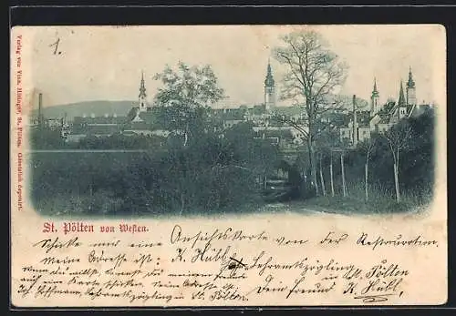AK St. Pölten, Ortsansicht von Westen gesehen