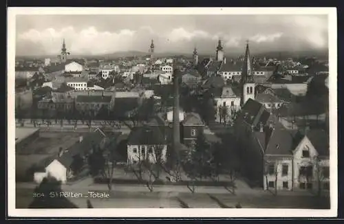 AK St. Pölten, Totalansicht mit Kirchen