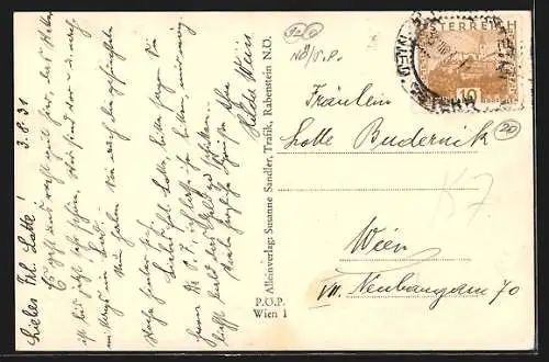 AK Rabenstein /N. Ö., Ortsansicht und Flusspartie aus der Vogelschau