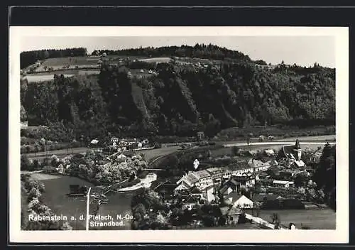 AK Rabenstein a. d. Pielach /N.-Oe., Ortsansicht mit Strandbad