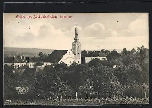 AK Dechantskirchen, Ortsansicht mit Kirche