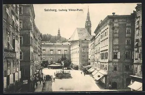 AK Salzburg, Ludwig Viktor-Platz mit Sparkasse