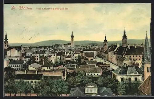 AK St. Pölten, Ortsansicht von Kaiserwald aus gesehen
